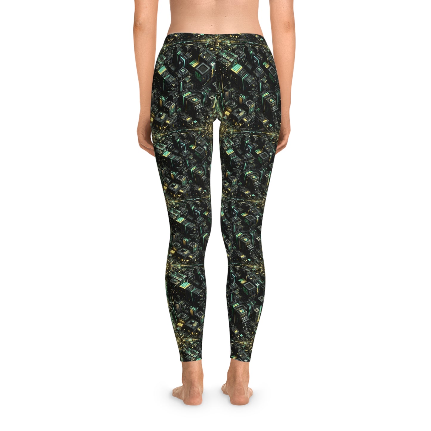 Tech Noir Graphics Tech-Inspired Streetwear Stretch Leggings - 8404 Design-66