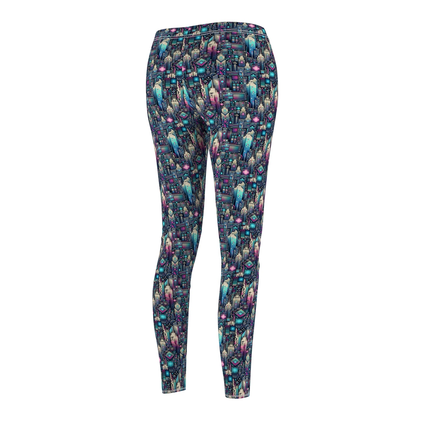 Digital Renaissance Tech-Forward Maximalism Women's Cut & Sew Casual Leggings - 8404 Design-56