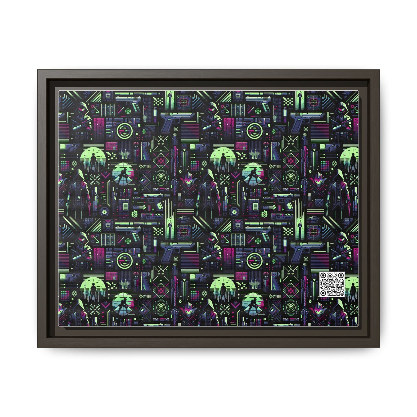 Tech Noir Futuristic Cyberpunk Matte Canvas, Framed (multi-Color) - 8404 Design-63 A