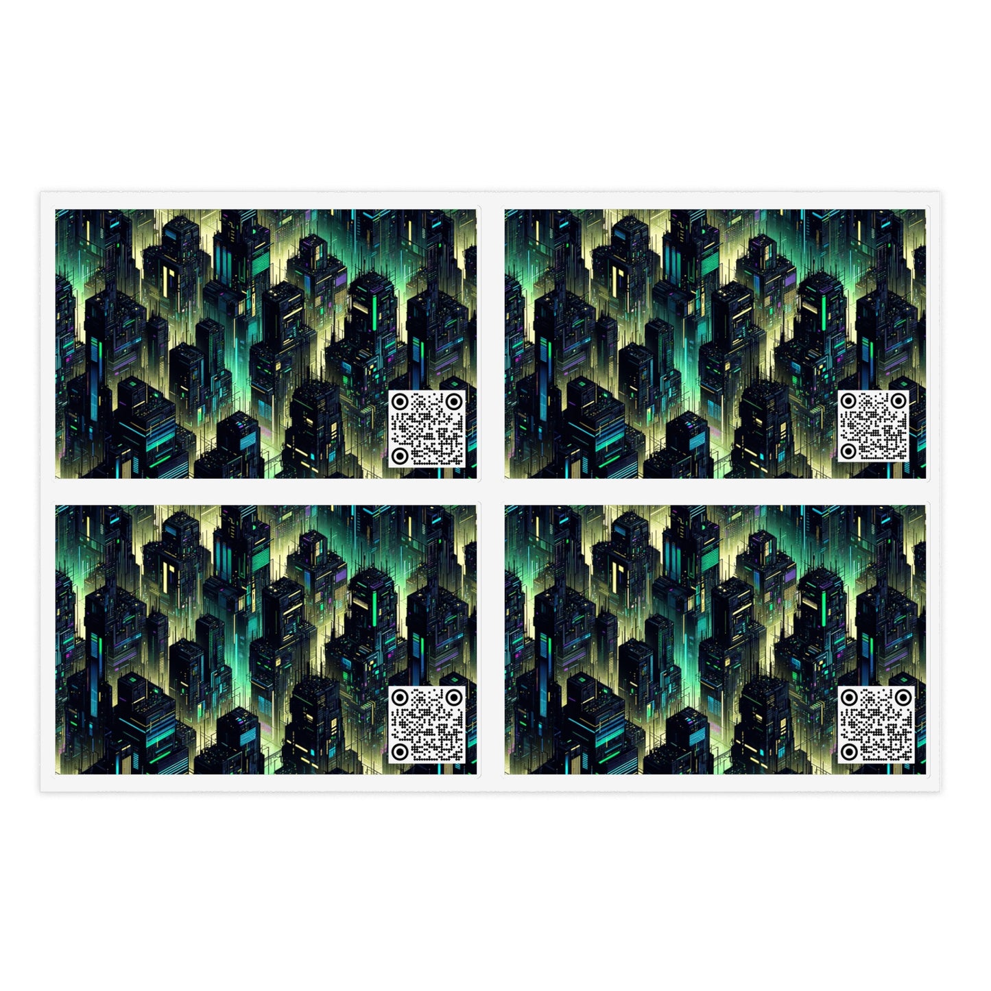 Tech Noir Aesthetics Tech-Forward Urban Dystopia Sticker Sheets - 8404 Design-68