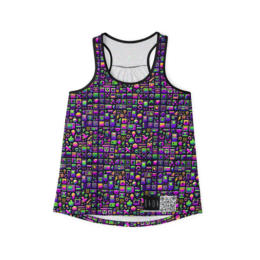 Digital Nostalgia Remix Modern Vintage Fusion Women's Tank Top - 8404 Design-49