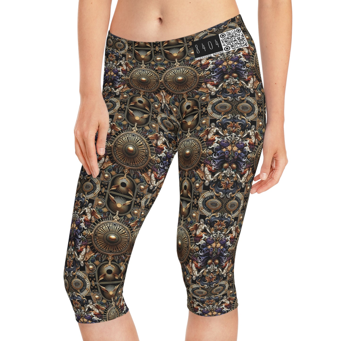 Digital Renaissance Luxurious Streetwear Inspired By Classical Art With a Modern Twist Women's Capri Leggings - 8404 Design-55