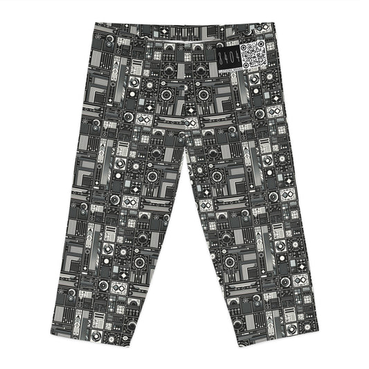 Digital Minimalism Minimalist Tech Women's Capri Leggings - 8404 Design-62