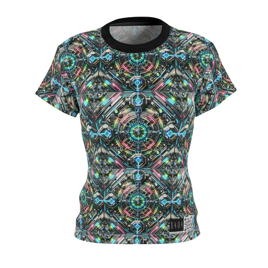Tech-Infused Futurism Futuristic Tech Women's Cut & Sew Tee - 8404 Design-53