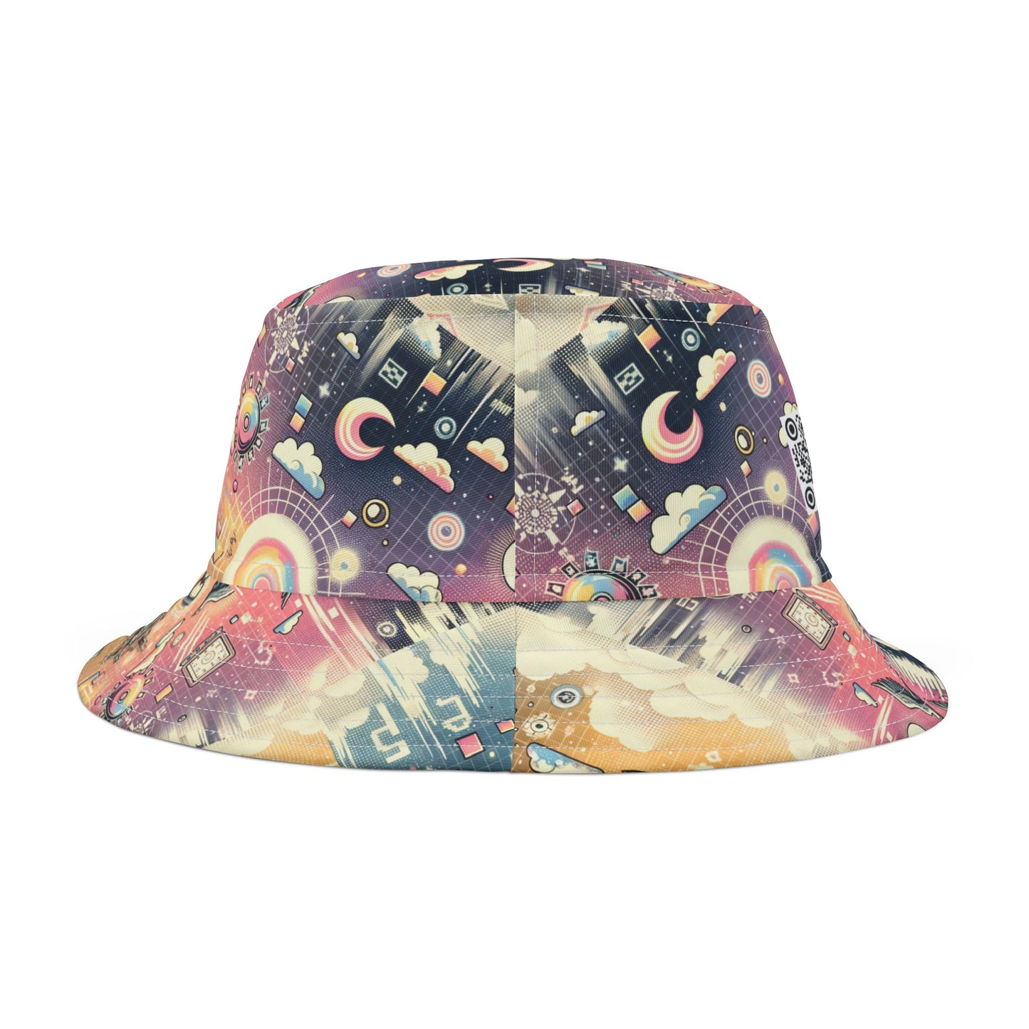 Digital Dreamland Whimsical and Nostalgic Streetwear With a Digital Twist Bucket Hat - 8404 Design-69