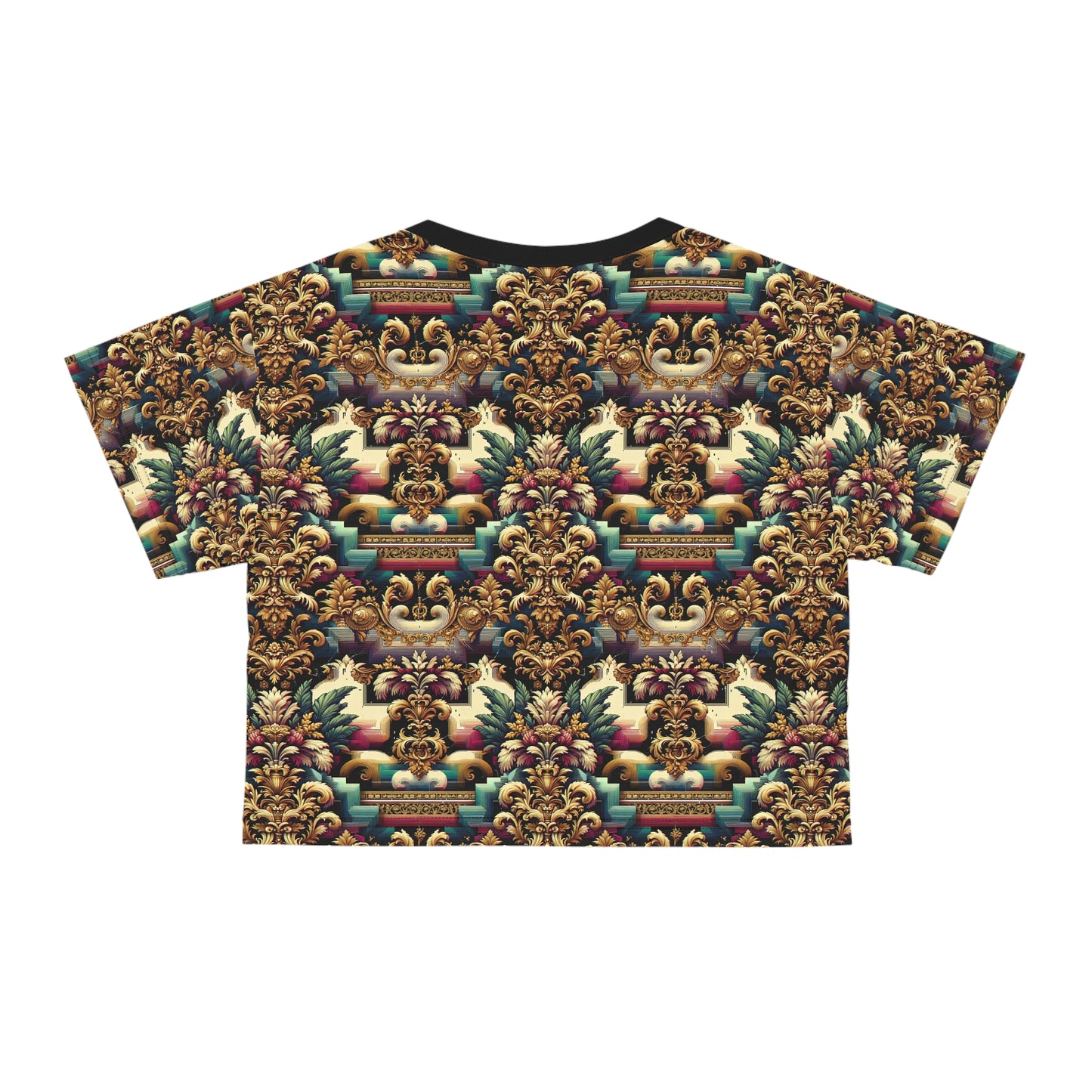 Digital Renaissance Modern Baroque Fusion Crop Tee - 8404 Design-60