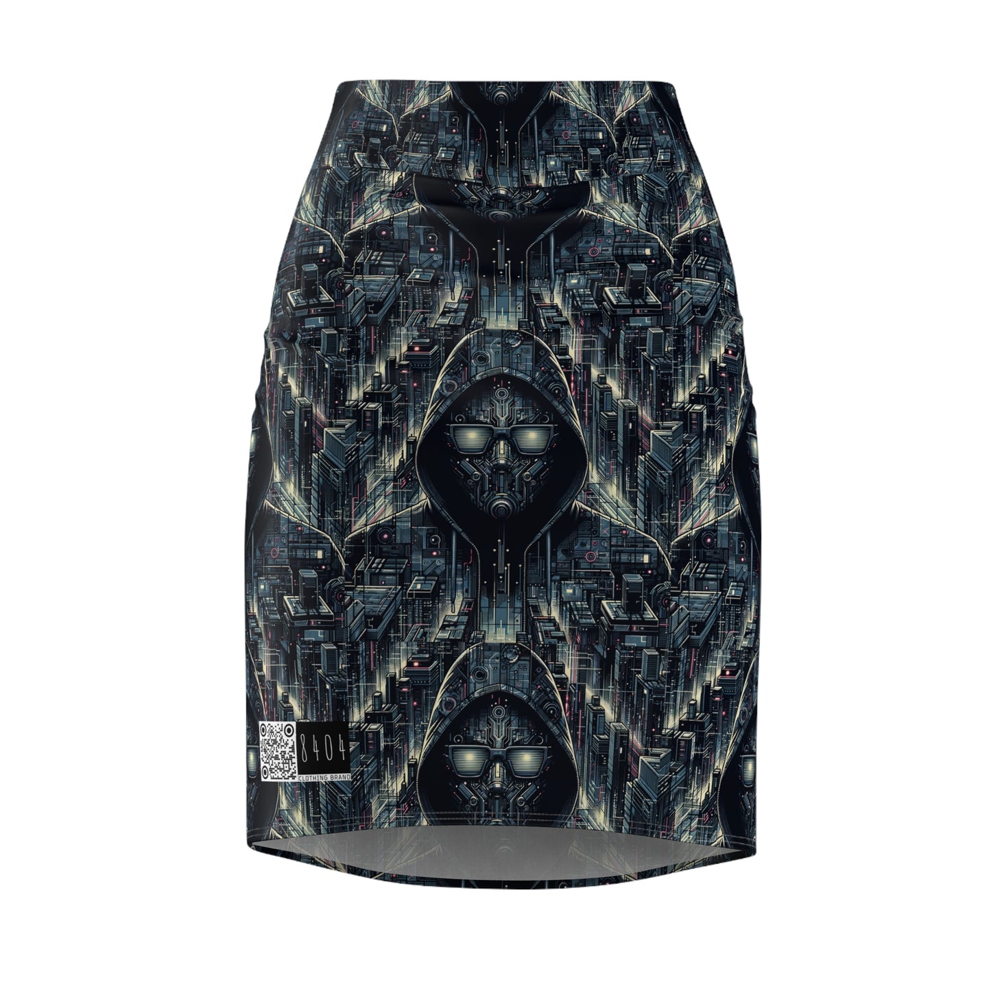 Tech Noir Aesthetics Sleek Tech Streetwear Women's Pencil Skirt - 8404 Design-56
