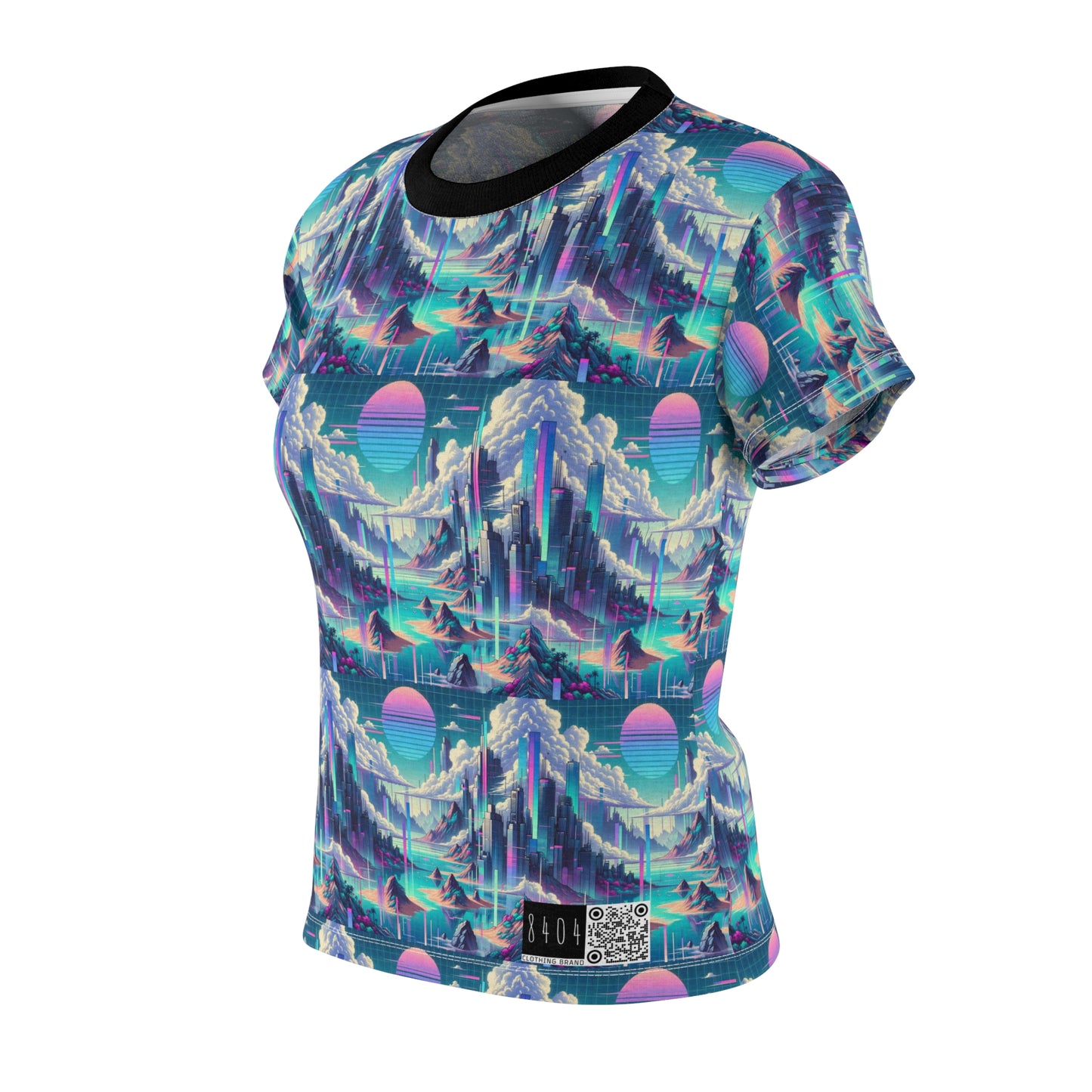 Digital Dreamscapes Digitally-Inspired Streetwear With a Dreamy, Surreal Twist Women's Cut & Sew Tee - 8404 Design-53