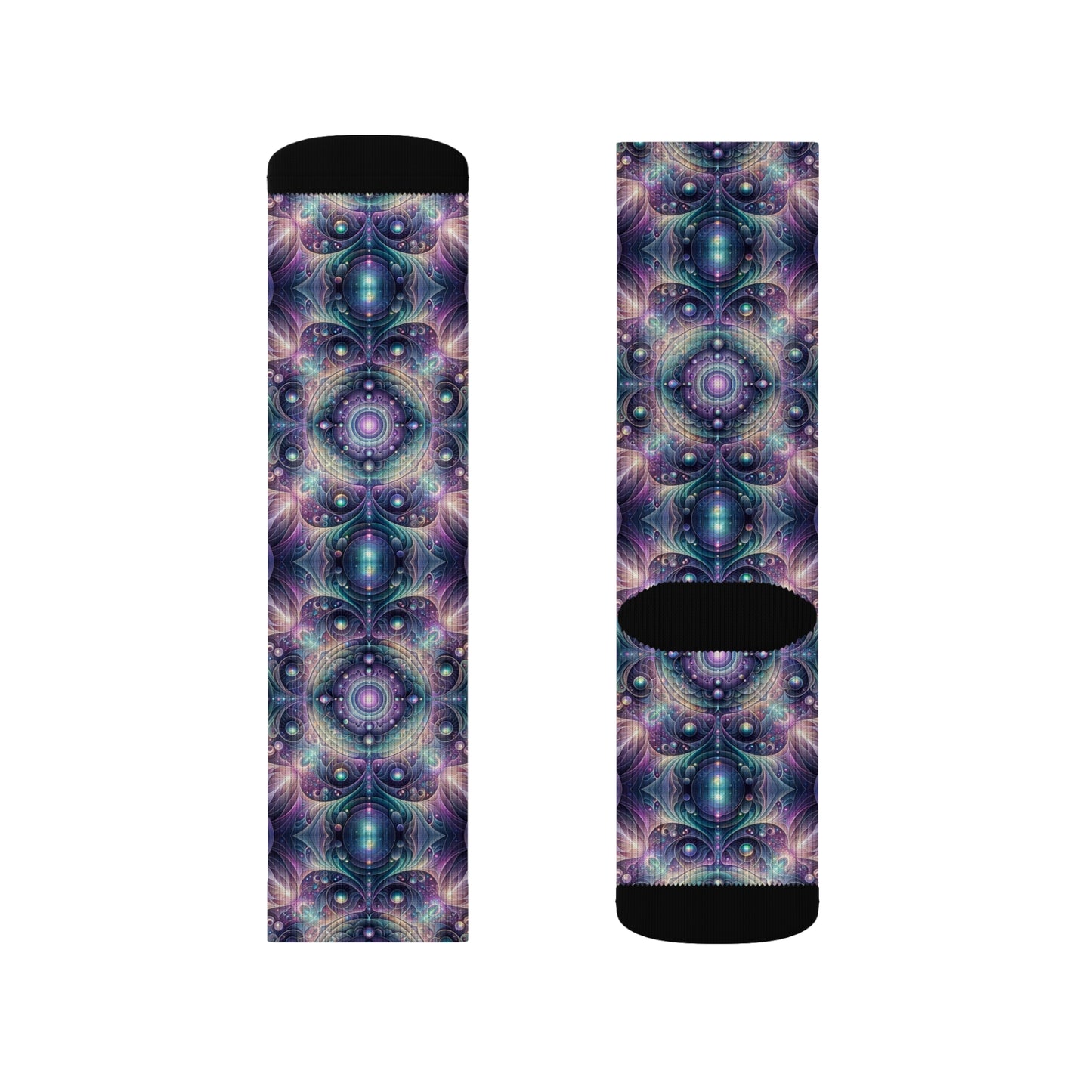 Iridescent Tech Fusion Tech-Forward Streetwear Sublimation Socks - 8404 Design-61