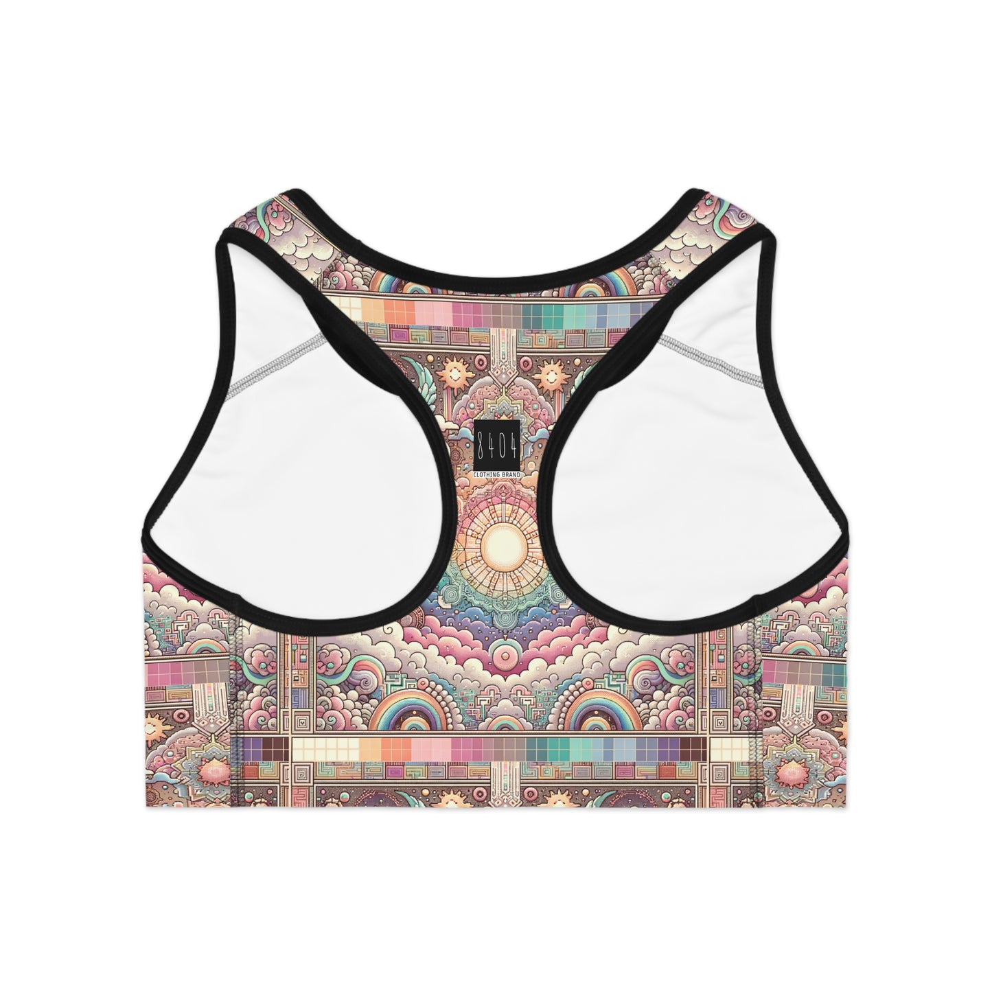 Digital Dreamland Whimsical and Nostalgic Streetwear With a Digital Twist Sports Bra - 8404 Design-56