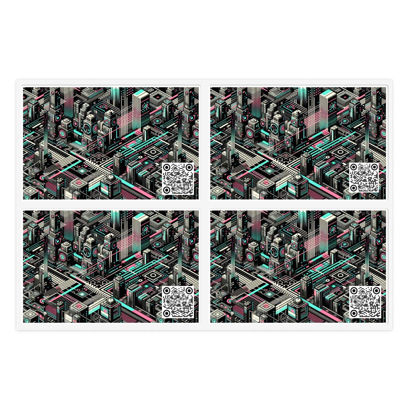 Digital Dreamland Tech-Inspired Streetwear Sticker Sheets - 8404 Design-51