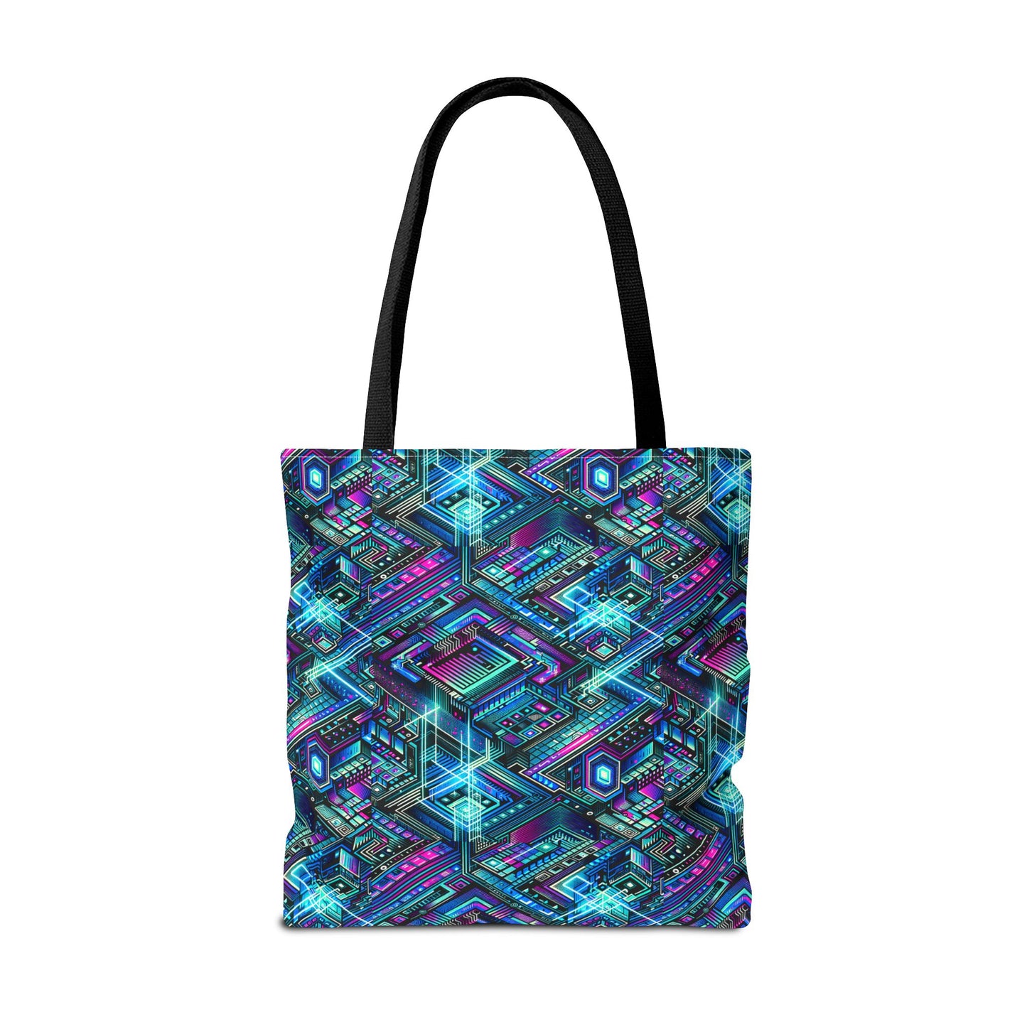 Digital Dreamland Futuristic Tech Aesthetic Tote Bag - 8404 Design-42