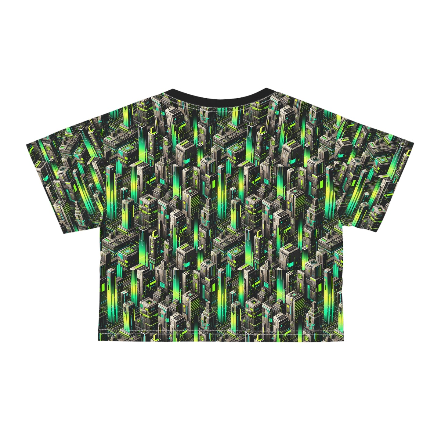 Digital Rebellion Tech-Forward Streetwear Crop Tee - 8404 Design-63