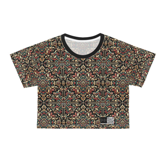 Streetwear Renaissance Artistic Clash of Old and New Crop Tee - 8404 Design-46
