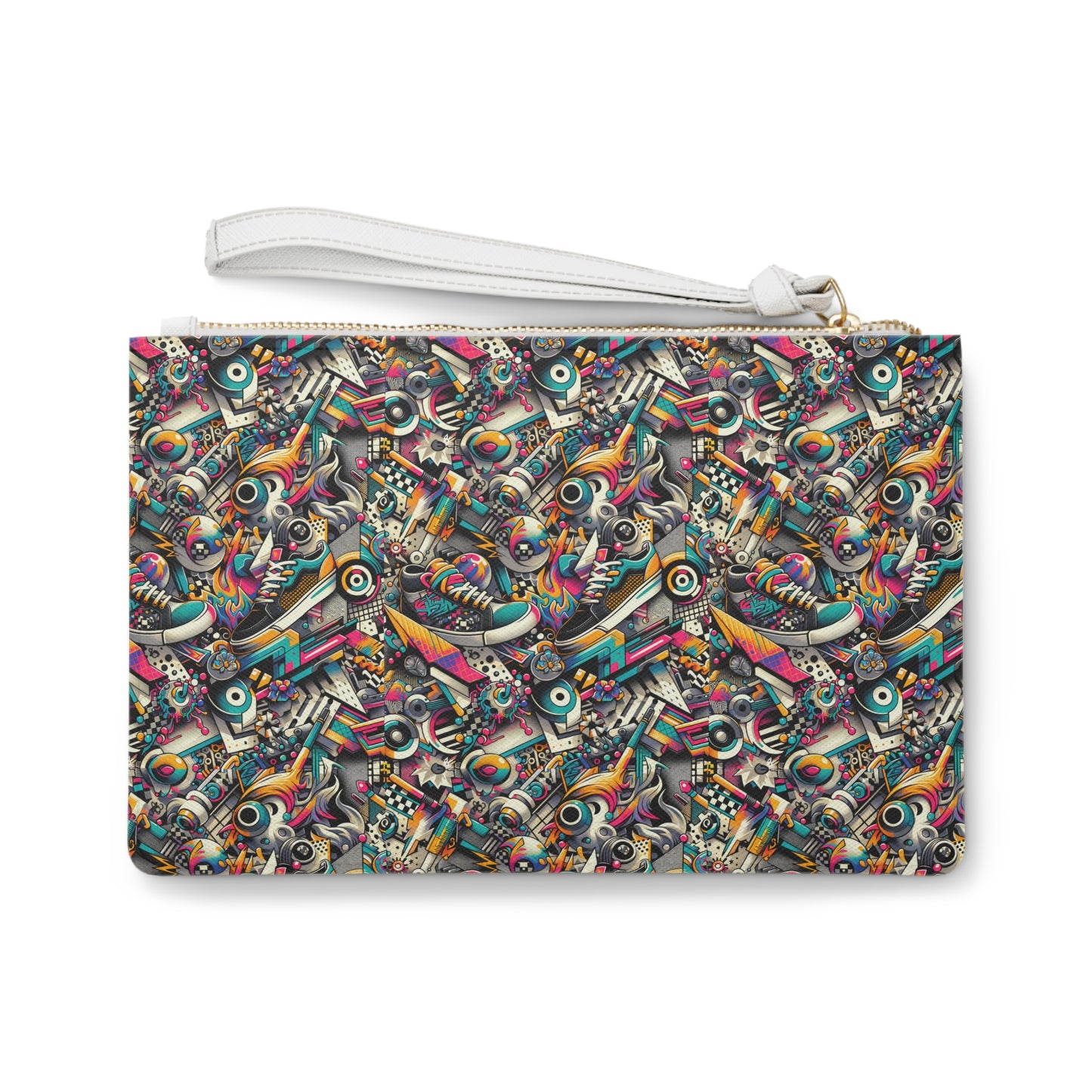 Urban Graffiti Fusion Eclectic Street Art Meets Modern Tech Culture Clutch Bag - 8404 Design-55