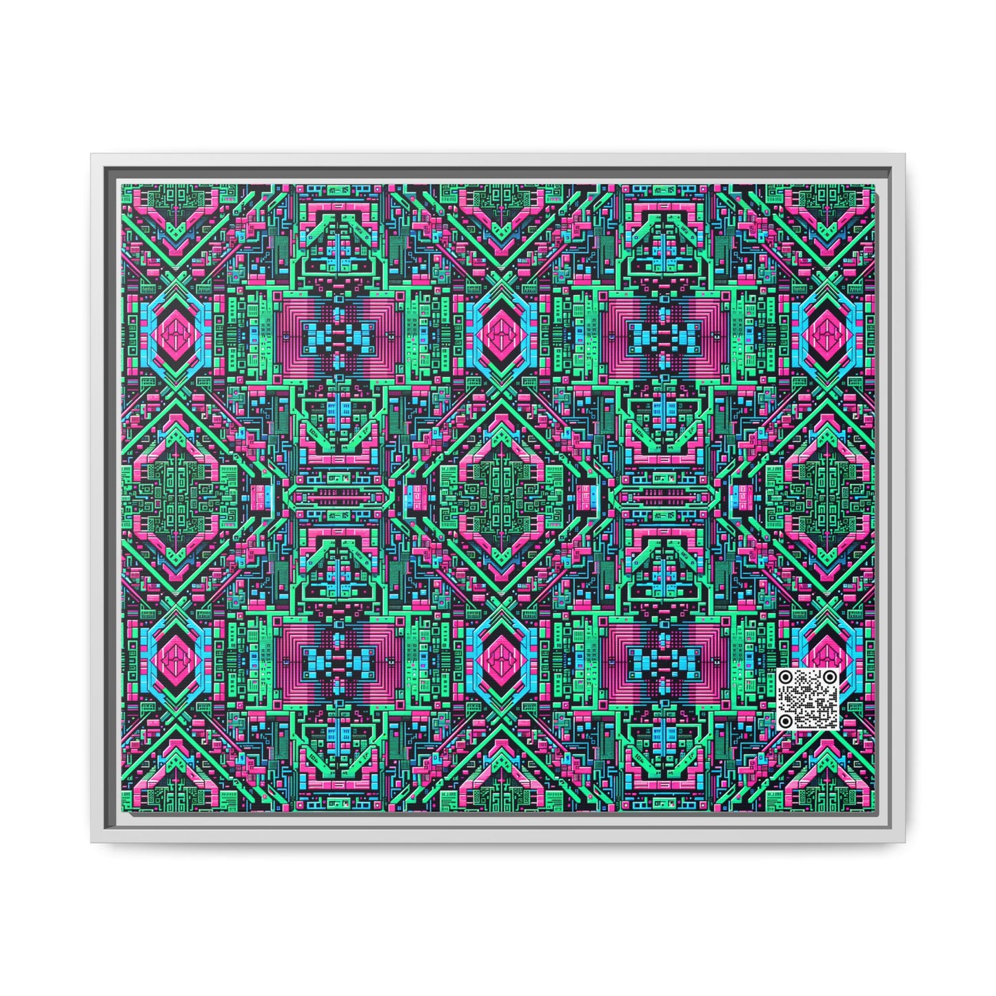 Digital Glitch Vibes Tech-Inspired Streetwear Matte Canvas, Framed (multi-Color) - 8404 Design-71 B