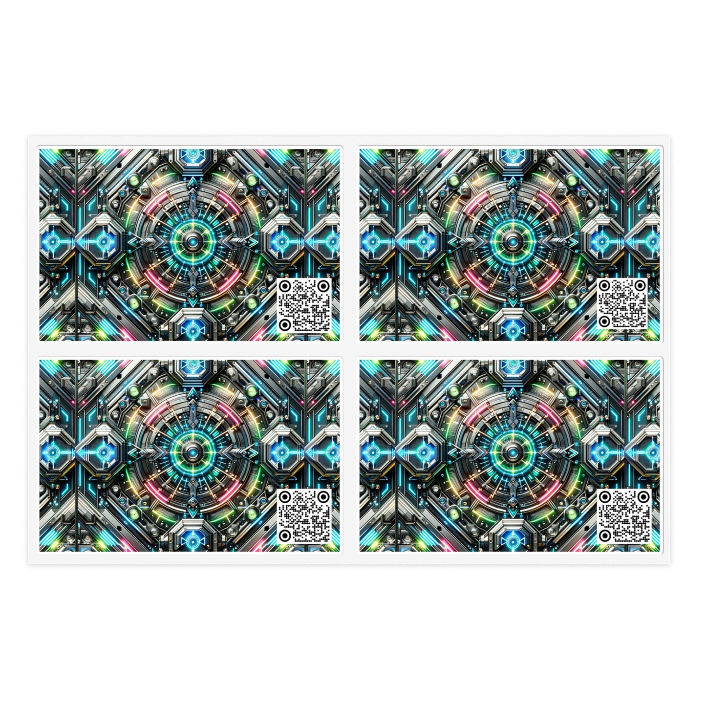 Tech-Infused Futurism Futuristic Tech Sticker Sheets - 8404 Design-53