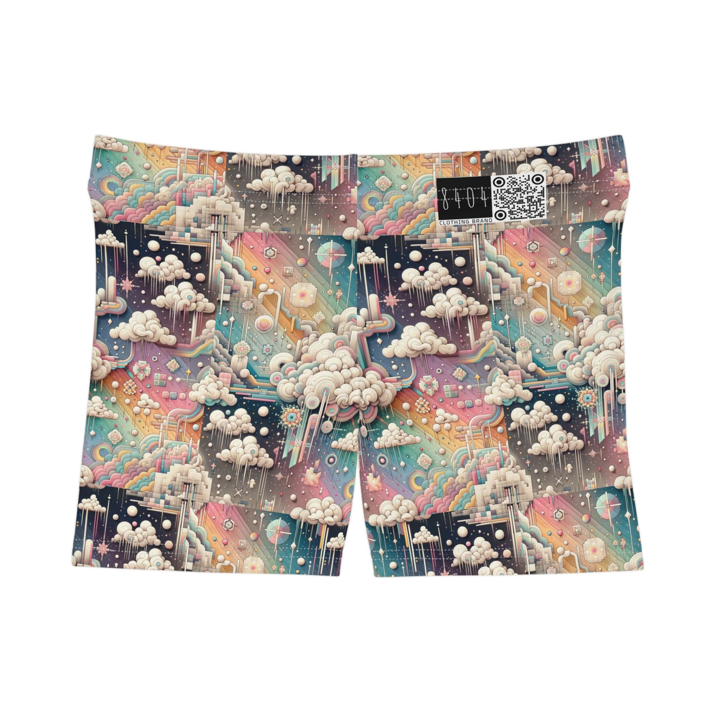 Digital Dreamland Whimsical and Nostalgic Streetwear With a Digital Twist Women's Shorts - 8404 Design-52