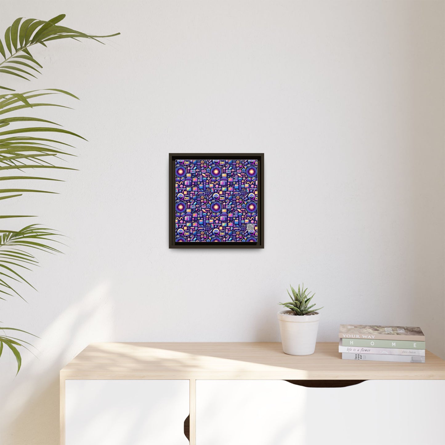 Digital Nostalgia Modern Retro Fusion Matte Canvas, Framed (multi-Color) - 8404 Design-64 B