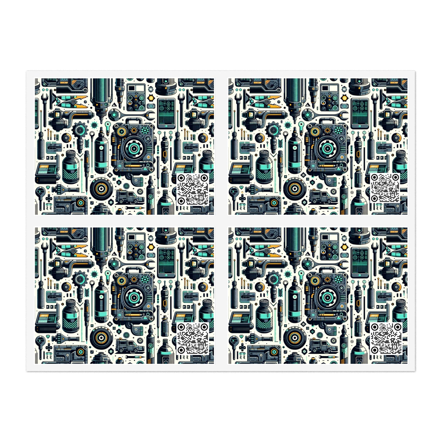 Tech Utility Fusion Modern Tech Streetwear Sticker Sheets - 8404 Design-53