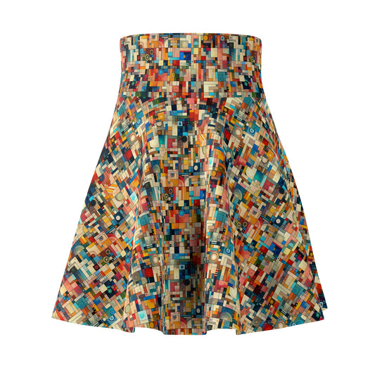 Digital Artistic Expression Artistic Streetwear Women's Skater Skirt - 8404 Design-46