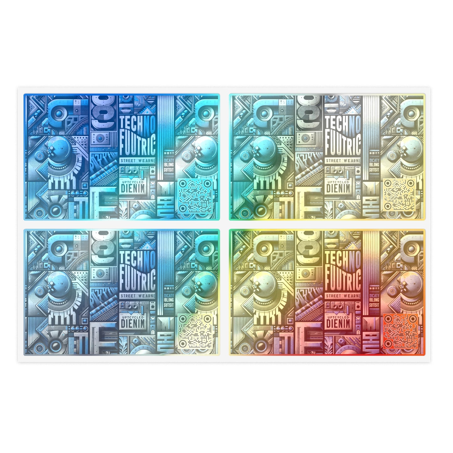 Tech Denim Fusion Tech-Forward Streetwear Sticker Sheets - 8404 Design-61