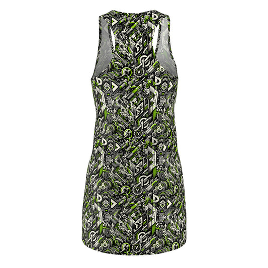 Graffiti Tech Fusion Bold Streetwear Fusion Women's Cut & Sew Racerback Dress - 8404 Design-59