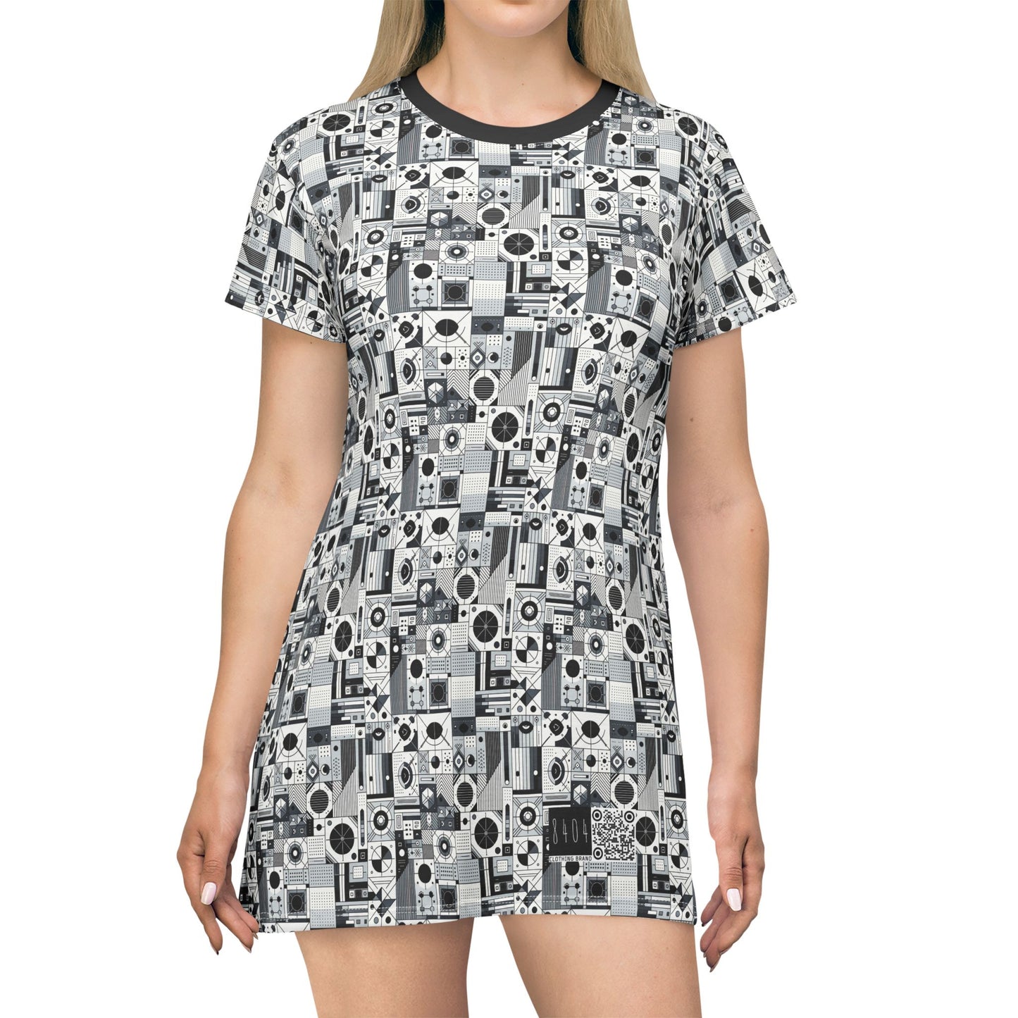Digital Minimalism Minimalist Tech T-Shirt Dress - 8404 Design-65