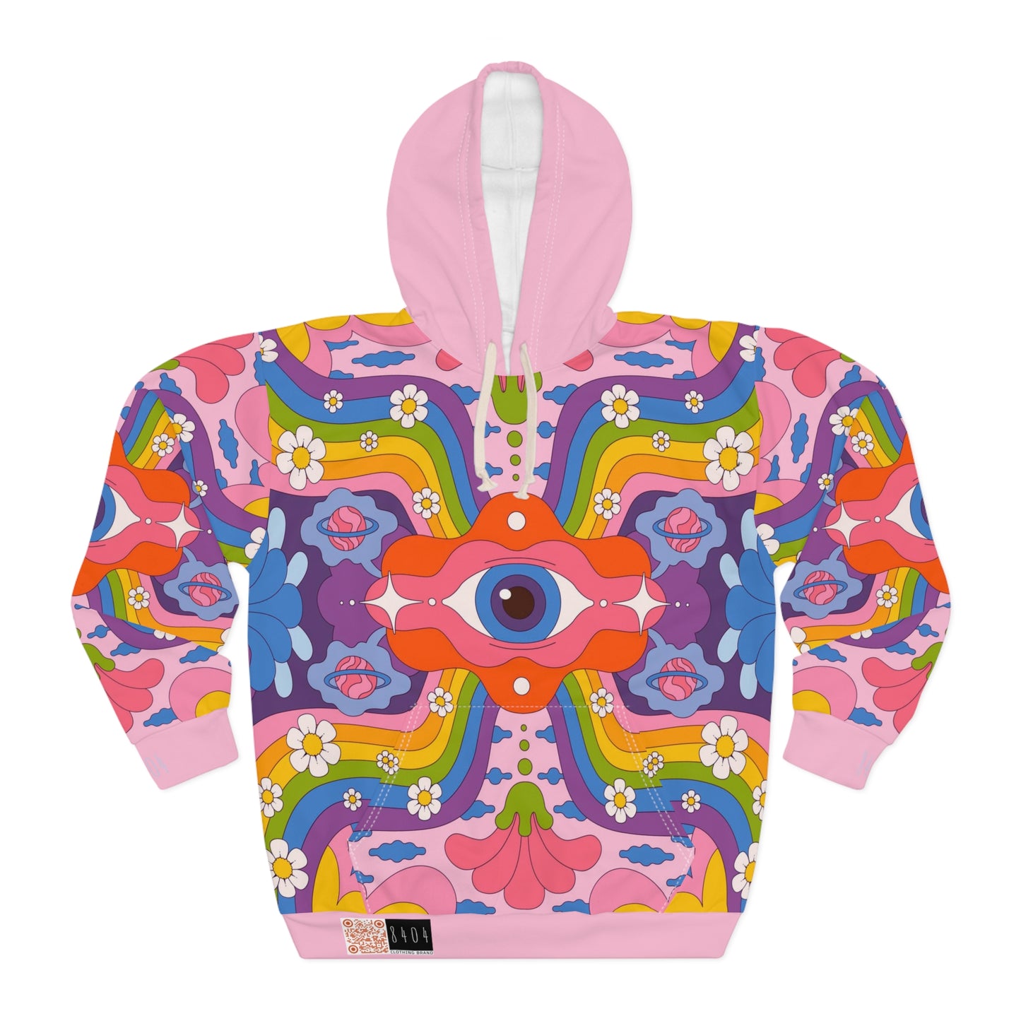 8404's Unisex Adult "the Eye of Trance in Pink" Fashion Pullover Hoodie