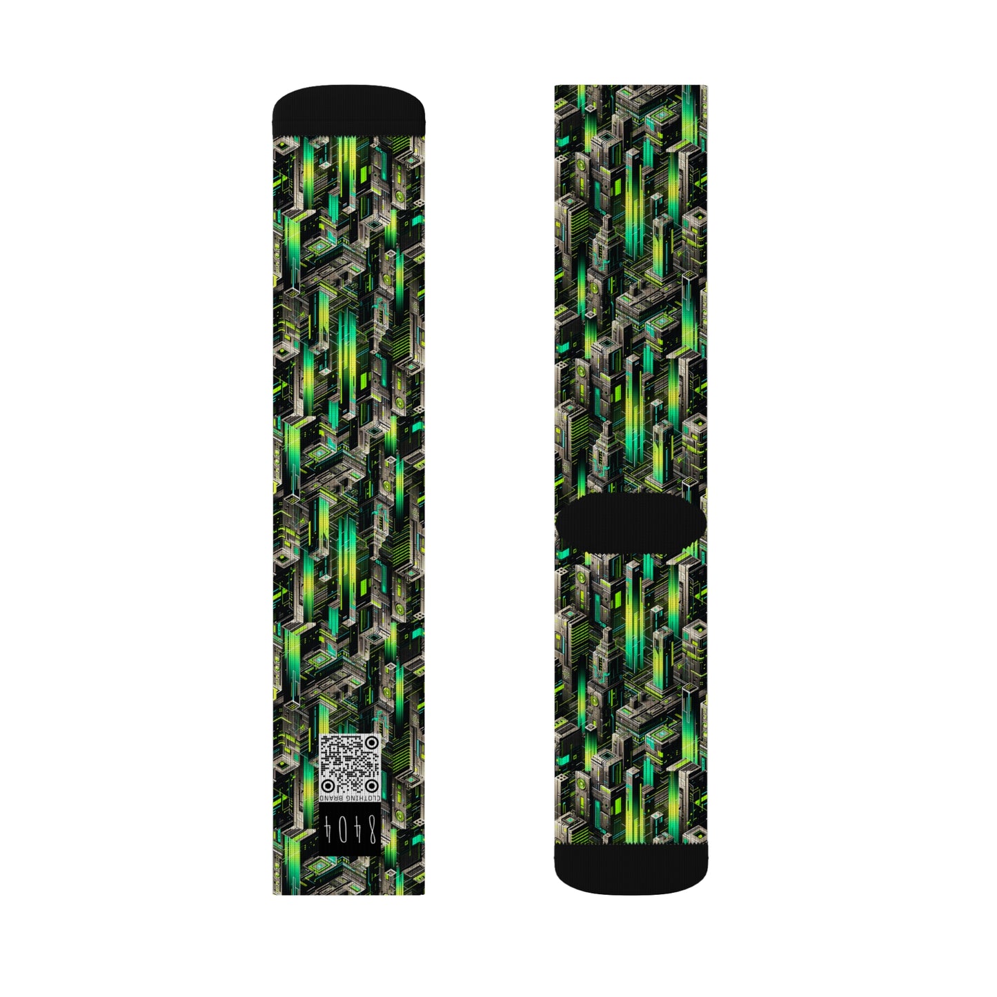 Digital Rebellion Tech-Forward Streetwear Sublimation Socks - 8404 Design-63