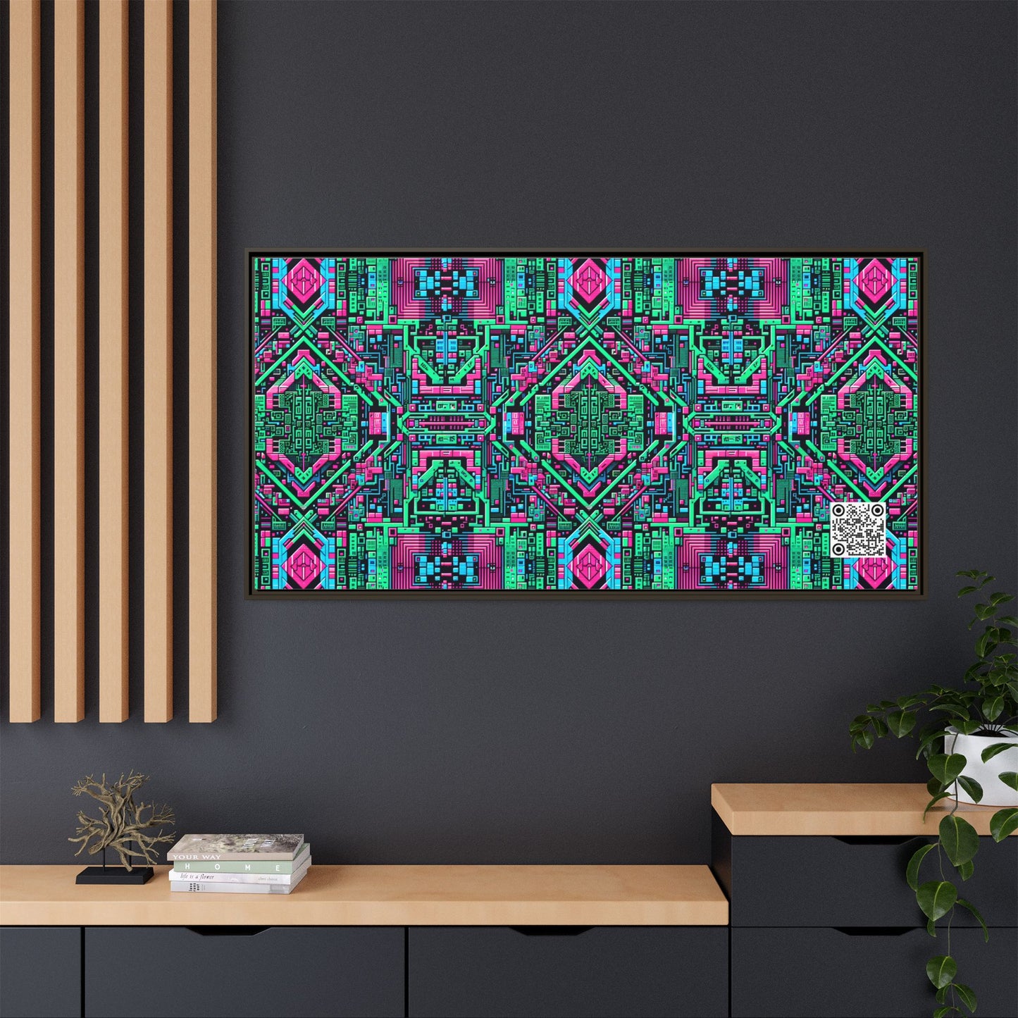 Digital Glitch Vibes Tech-Inspired Streetwear Matte Canvas, Framed (multi-Color) - 8404 Design-71 B