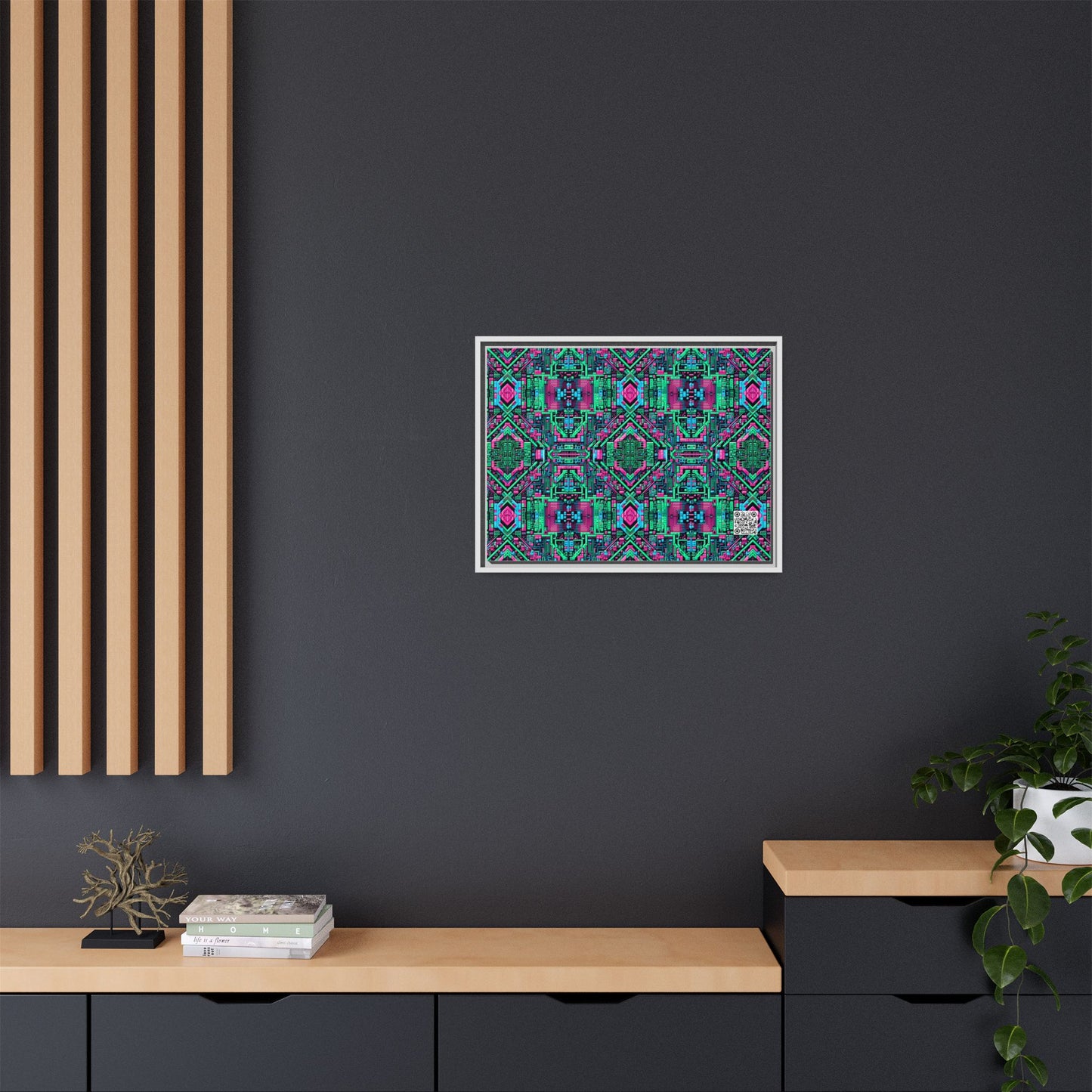 Digital Glitch Vibes Tech-Inspired Streetwear Matte Canvas, Framed (multi-Color) - 8404 Design-71 A