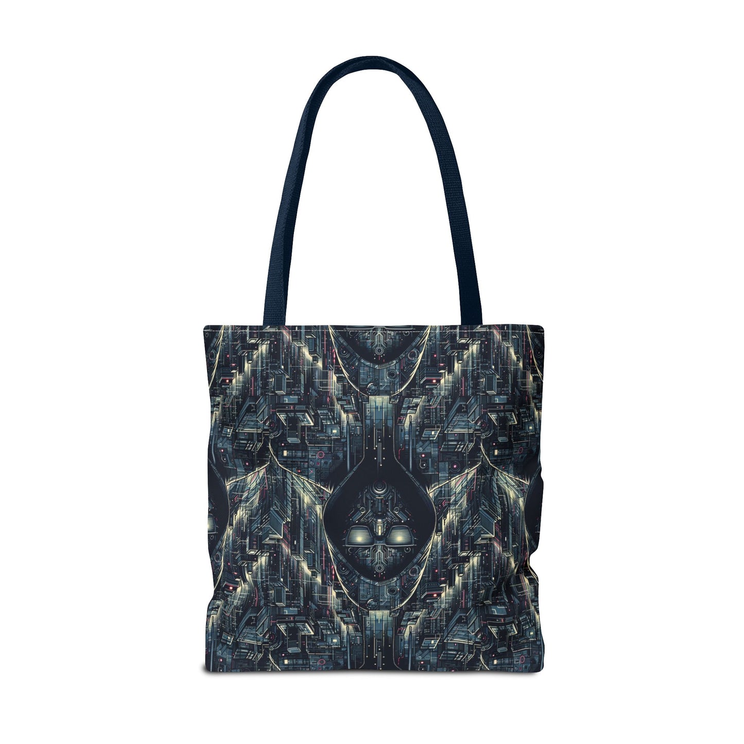 Tech Noir Aesthetics Sleek Tech Streetwear Tote Bag - 8404 Design-56
