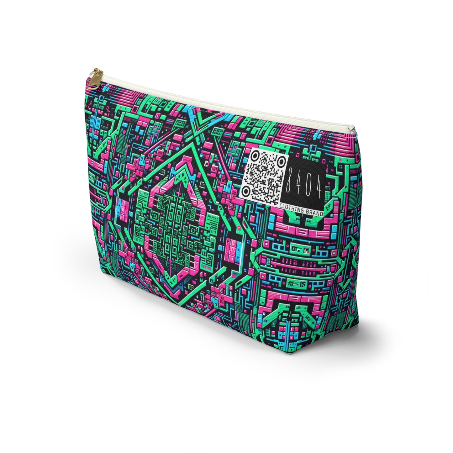 Digital Glitch Vibes Tech-Inspired Streetwear Accessory Pouch W T-Bottom - 8404 Design-71