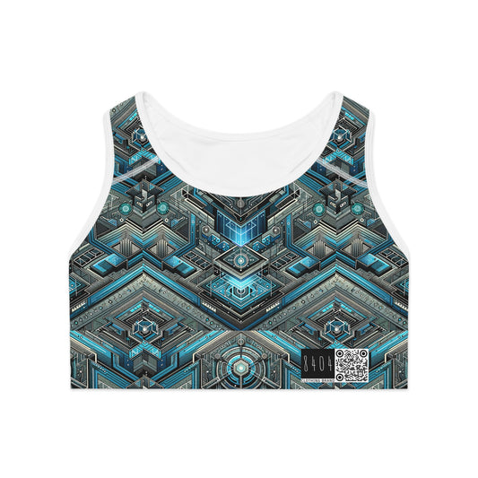 Tech-Infused Futurism Sleek Tech Edge Sports Bra - 8404 Design-49