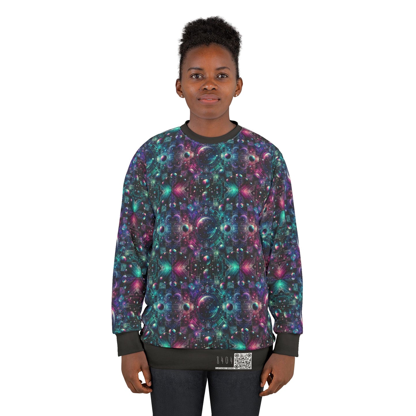 Galactic Hues Tech-Forward Cosmic Fusion Sweatshirt - 8404 Design-59