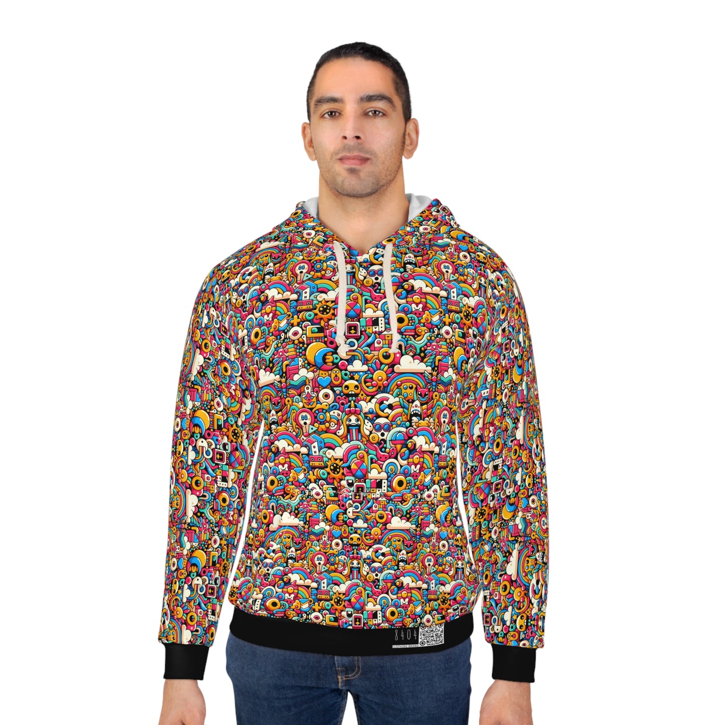 Neon Pop Playful Pop Culture Mashup Pullover Hoodie - 8404 Design-62