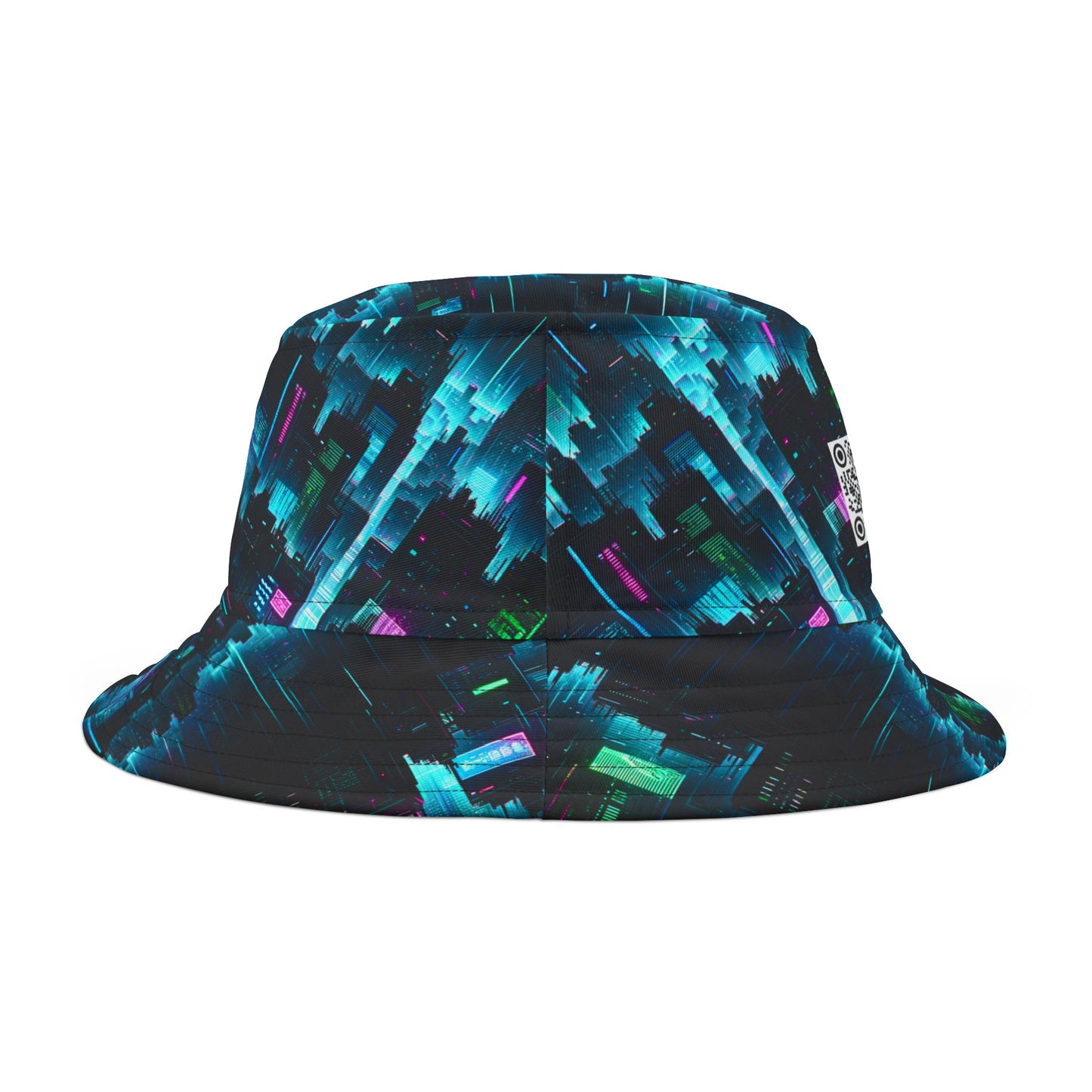 Tech Noir Graphics Cyberpunk Tech Aesthetic Bucket Hat - 8404 Design-60