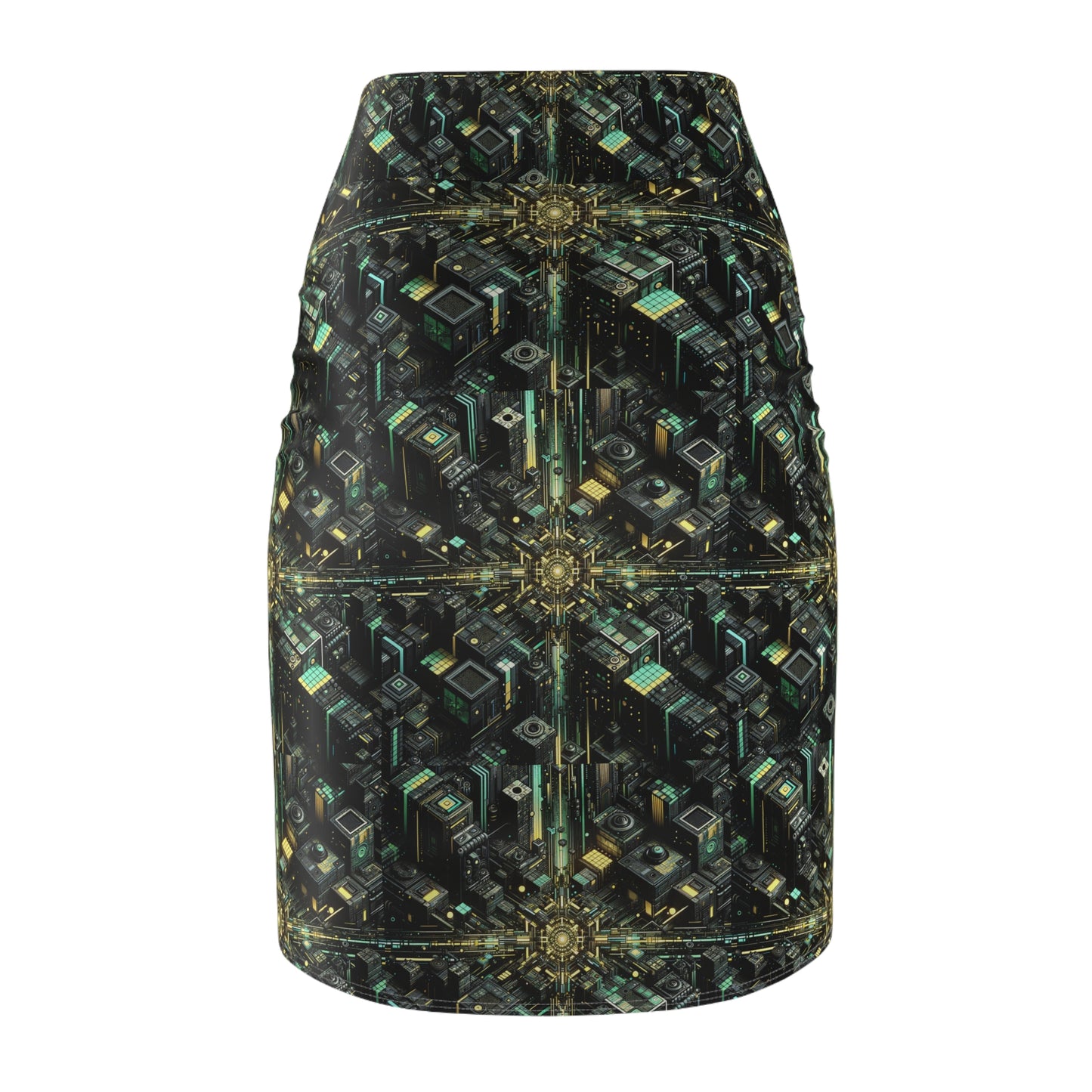 Tech Noir Graphics Tech-Inspired Streetwear Women's Pencil Skirt - 8404 Design-66