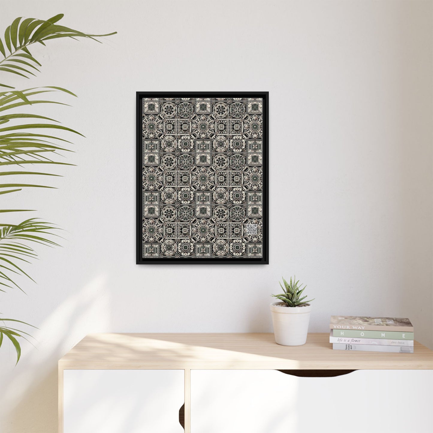 Cyber Garden Party Tech Garden Extravaganza Matte Canvas, Framed (multi-Color) - 8404 Design-45 A