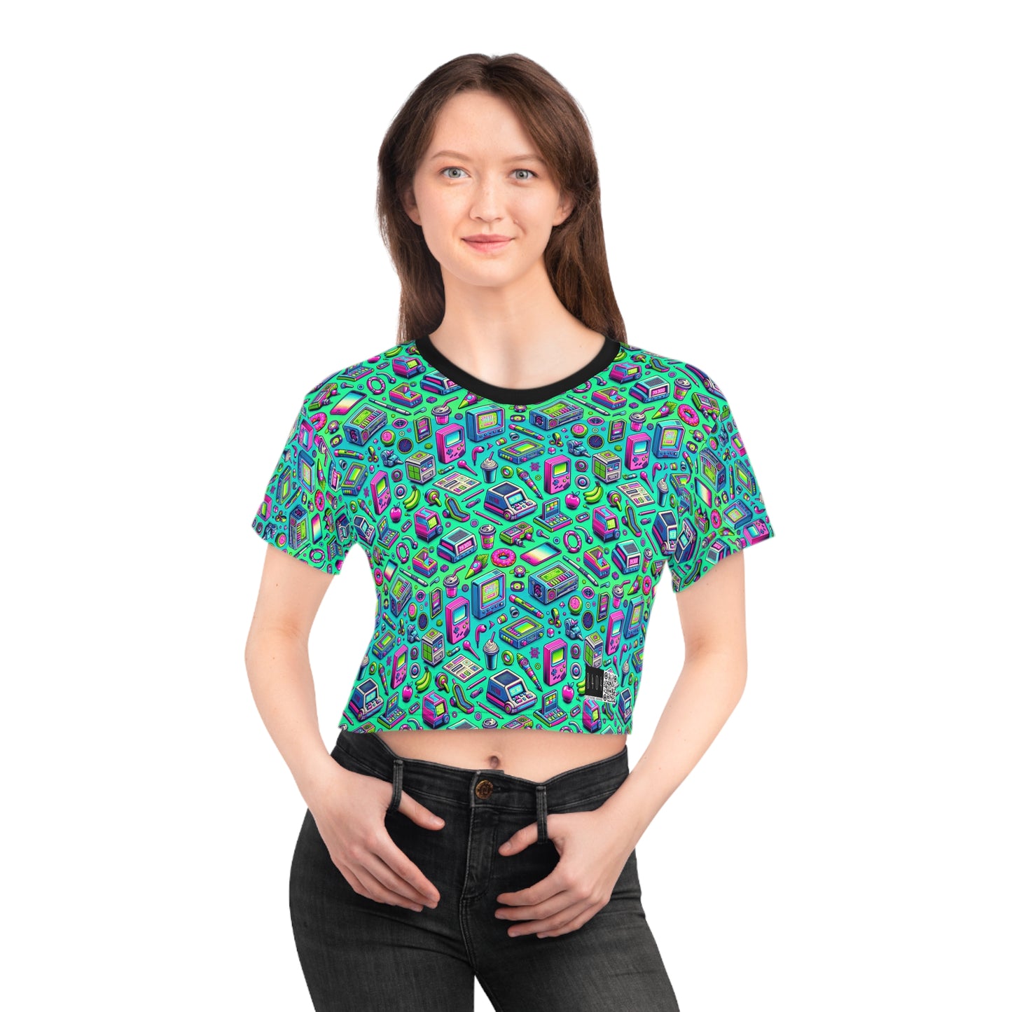 Y2k Revival Nostalgic Futurism Crop Tee - 8404 Design-48