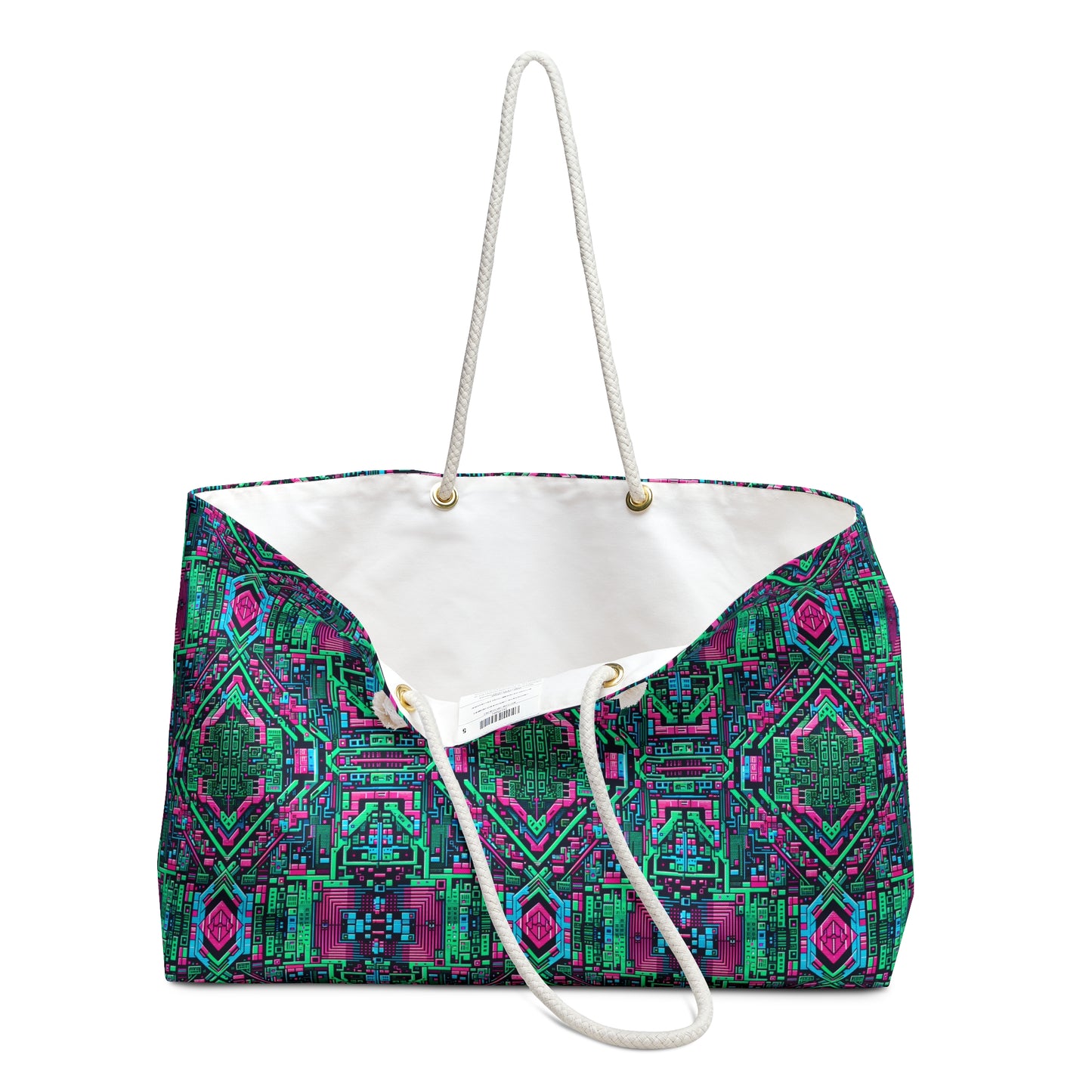 Digital Glitch Vibes Tech-Inspired Streetwear Weekender Bag - 8404 Design-71