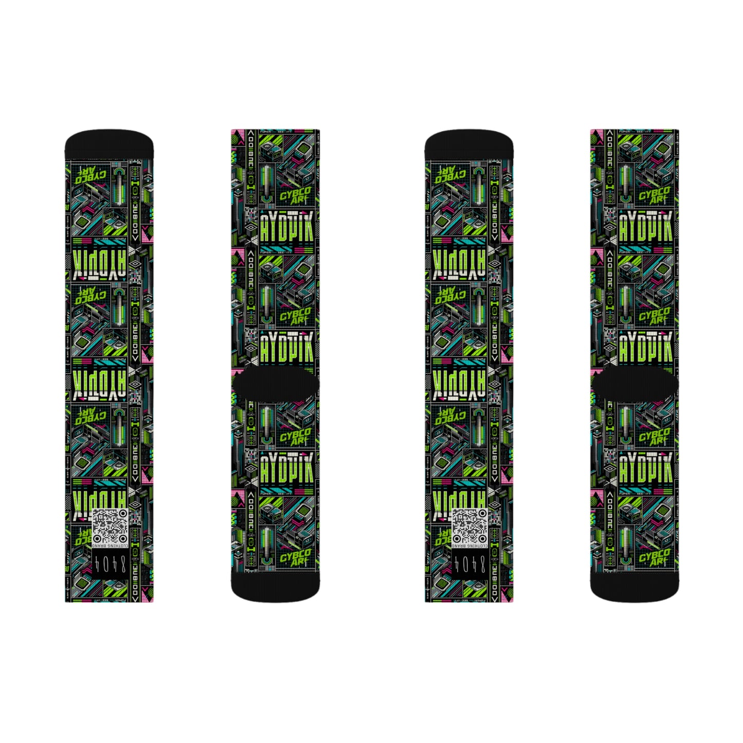 Tech-Forward Graphics Tech-Inspired Streetwear Sublimation Socks - 8404 Design-46