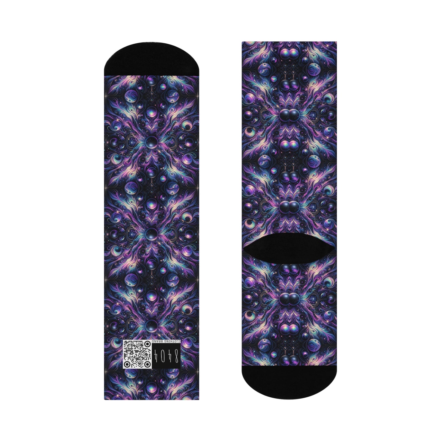 Galactic Hues Tech-Forward Cosmic Fusion Cushioned Crew Socks - 8404 Design-41