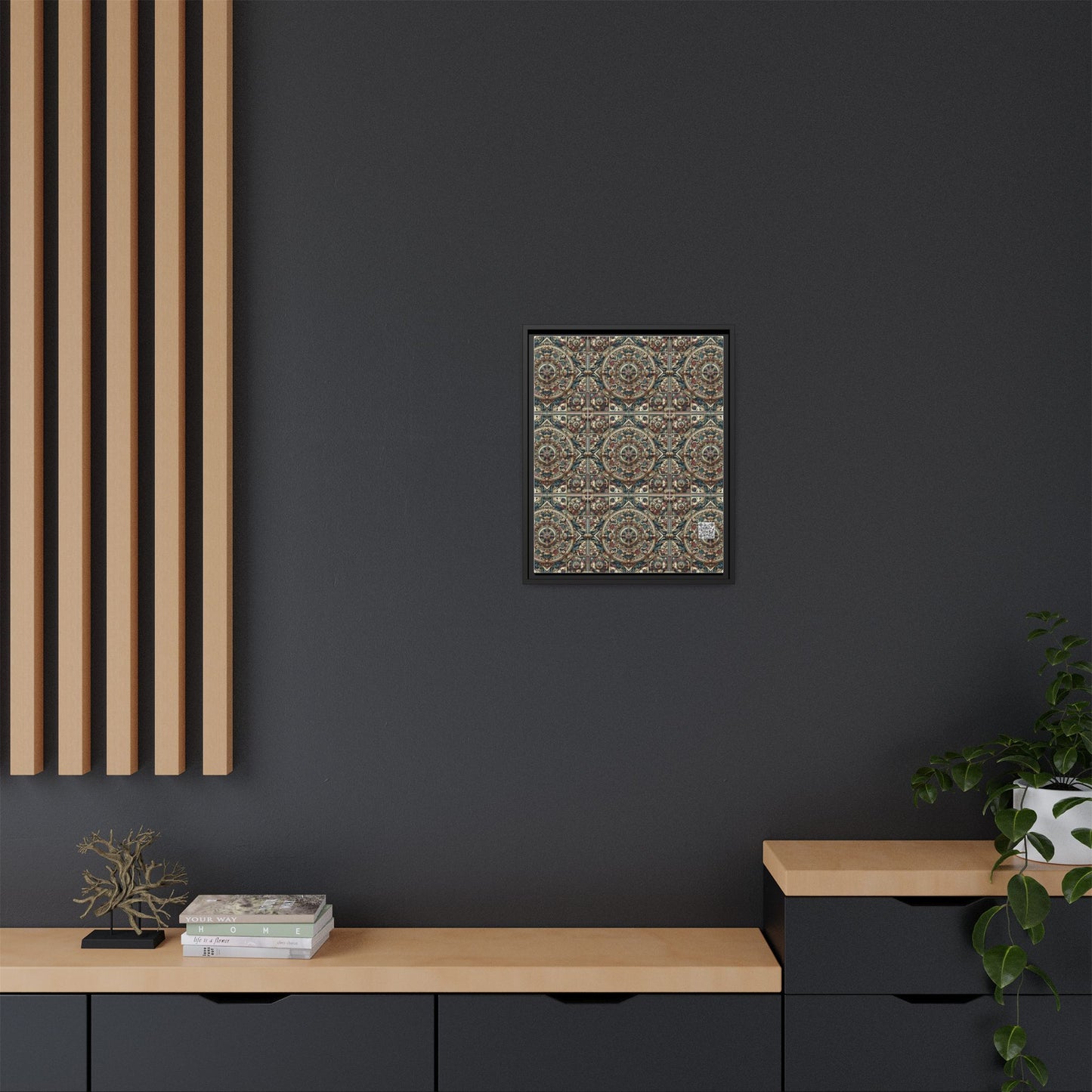 Urban Renaissance Historical Fusion With Street Edge Matte Canvas, Framed (multi-Color) - 8404 Design-57 A