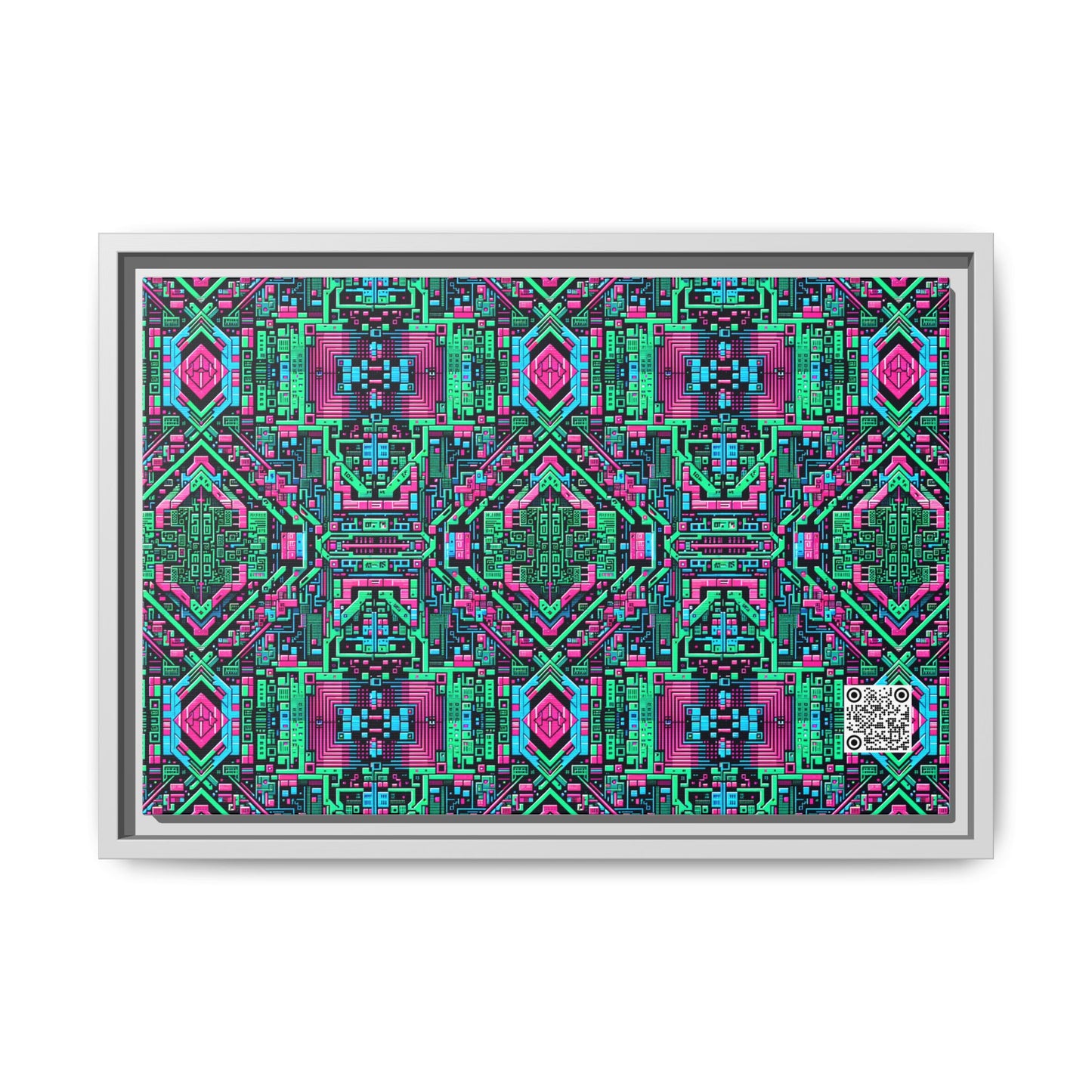 Digital Glitch Vibes Tech-Inspired Streetwear Matte Canvas, Framed (multi-Color) - 8404 Design-71 B