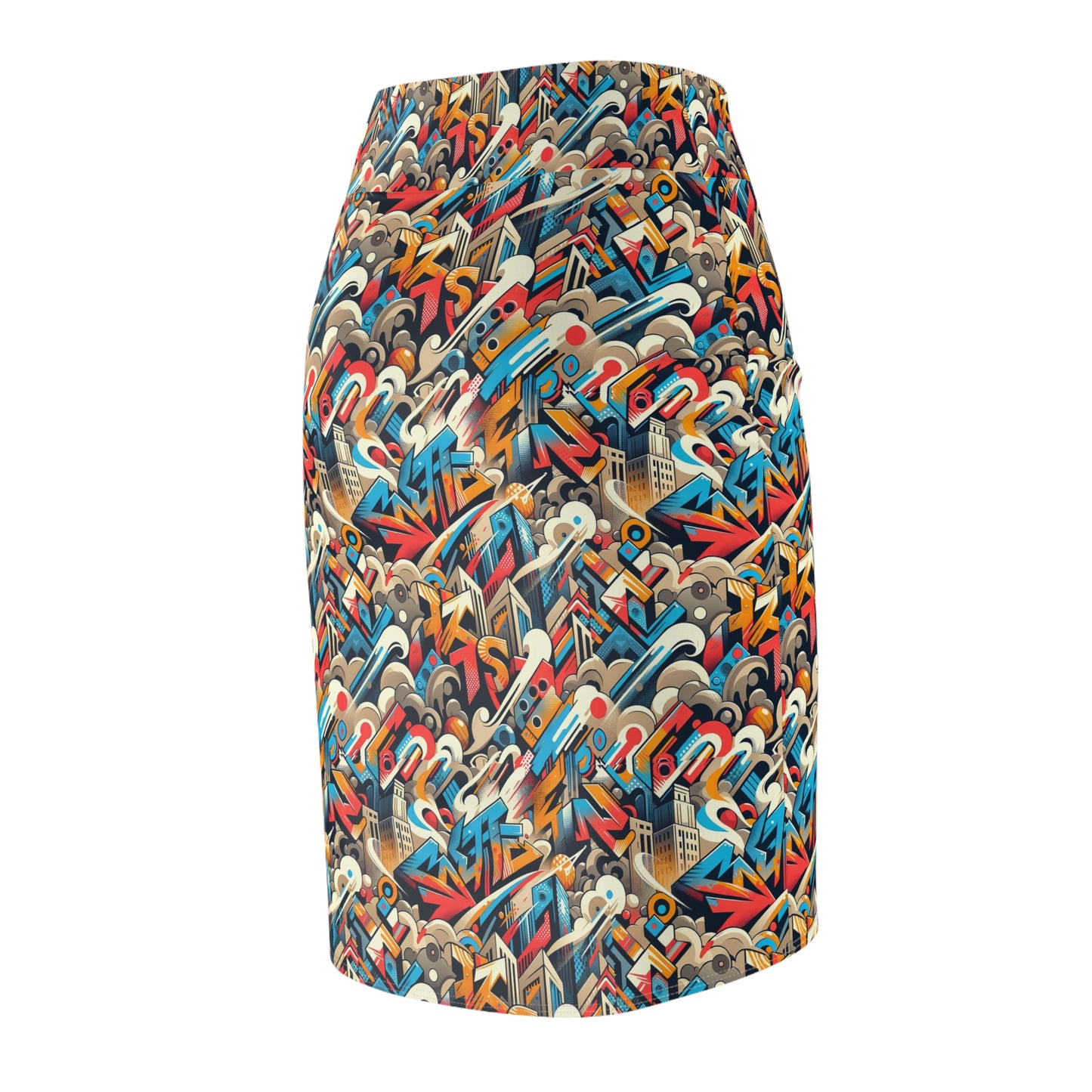 Neo-Traditional Street Art Modern Street Art Fusion Women's Pencil Skirt - 8404 Design-44