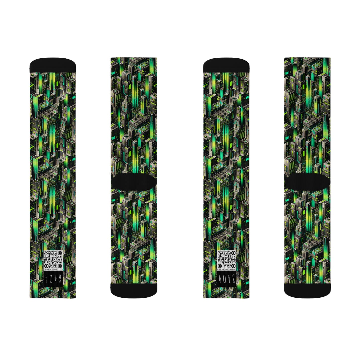 Digital Rebellion Tech-Forward Streetwear Sublimation Socks - 8404 Design-63