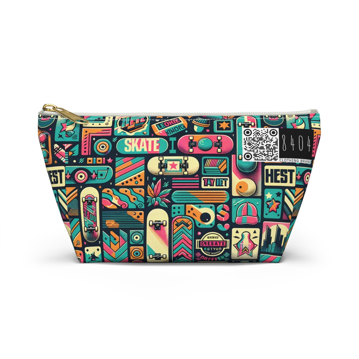 Skate Culture Revival Urban Retro Cool Accessory Pouch W T-Bottom - 8404 Design-61