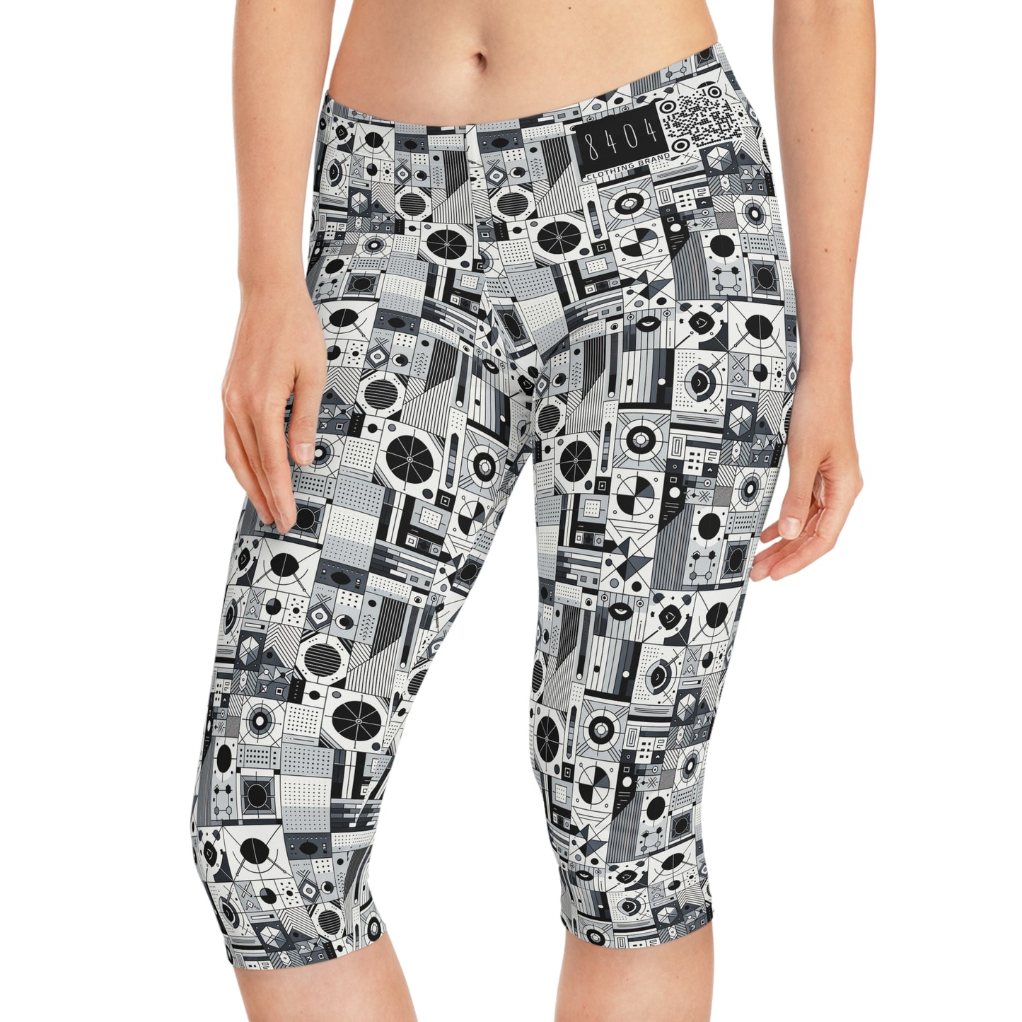 Digital Minimalism Minimalist Tech Women's Capri Leggings - 8404 Design-65